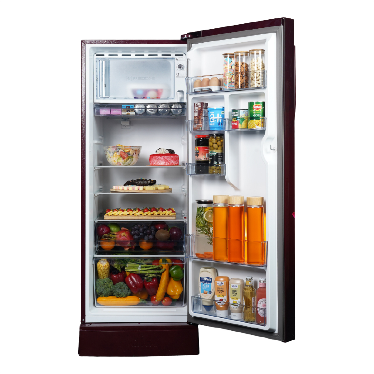 Haier 215L 3 Star red Xsenia Single Door Refrigerator 